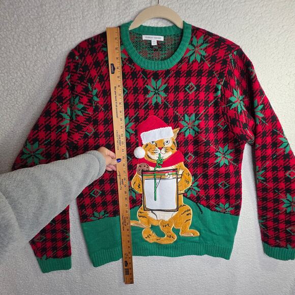 Cat Ugly Sweater XXL by Celebrate Together tops. M's. Cat drinking Crewneck Fun - Picture 4 of 13